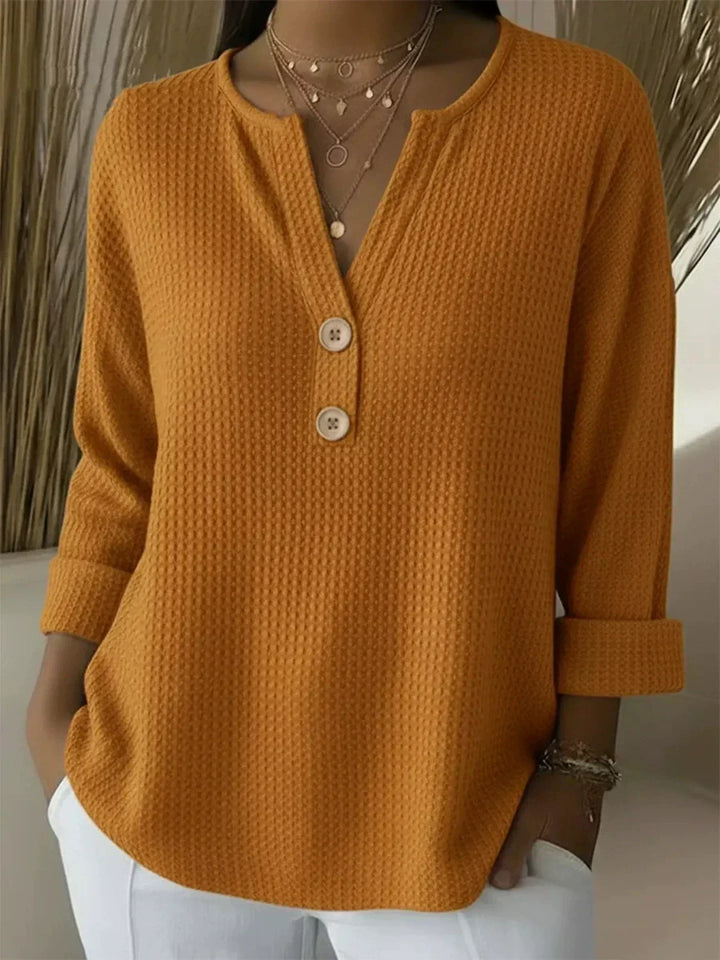 Damen Henley Mit Knopfleiste Shirt