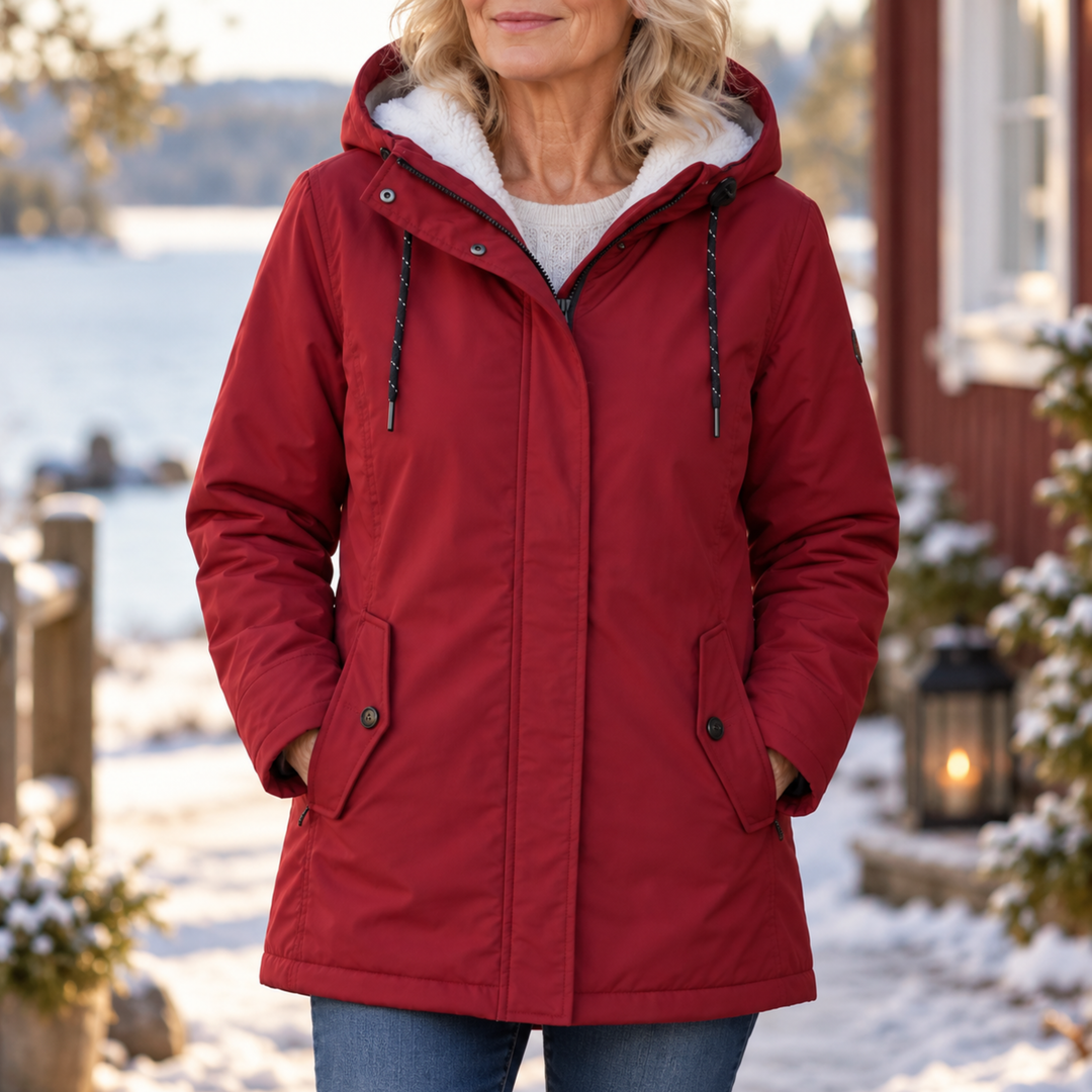 Damen Warme Steppjacke mit Kapuze