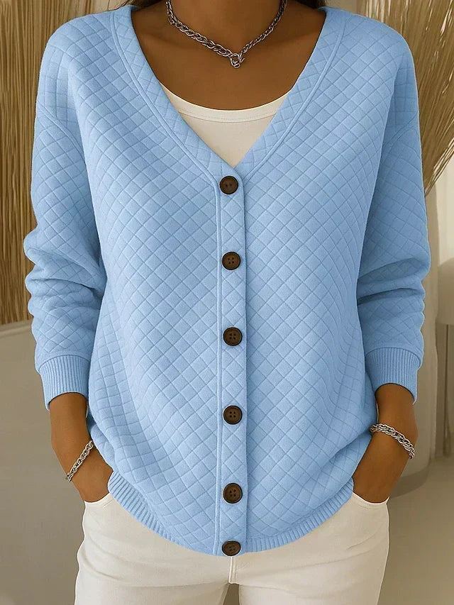 Damen Gesteppter Cardigan Mit Knopfleiste