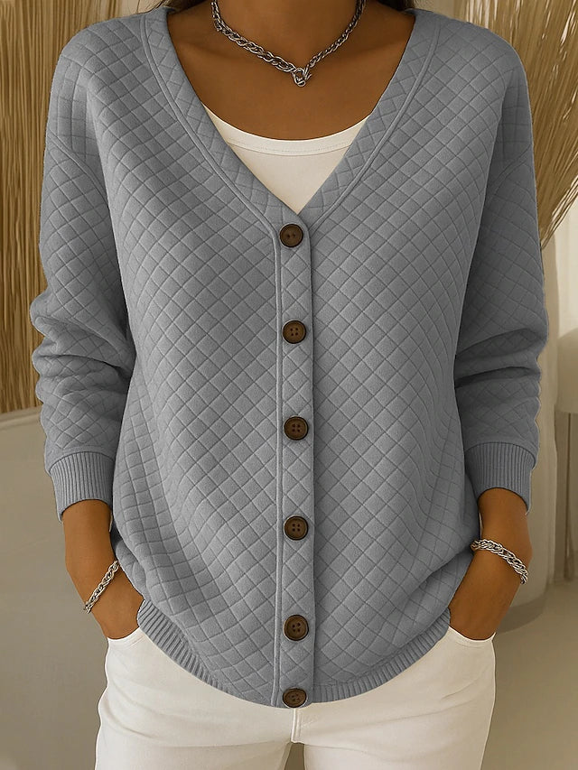 Damen Gesteppter Cardigan Mit Knopfleiste