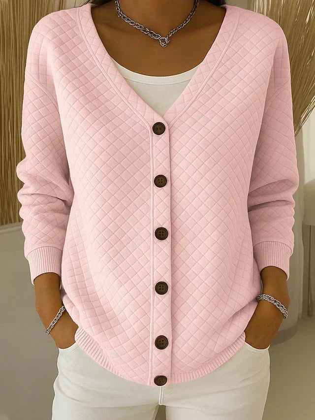 Damen Gesteppter Cardigan Mit Knopfleiste