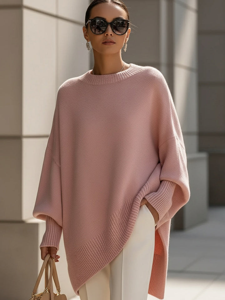 Damen Locker Fallender Strickpullover