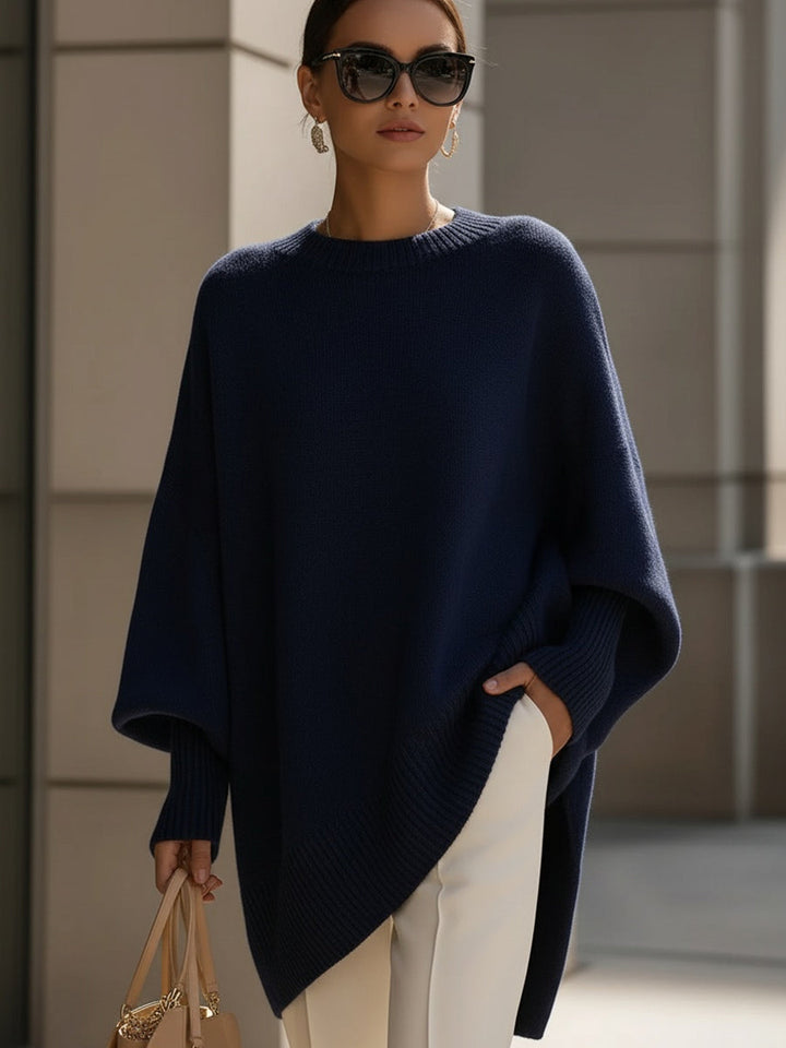 Damen Locker Fallender Strickpullover