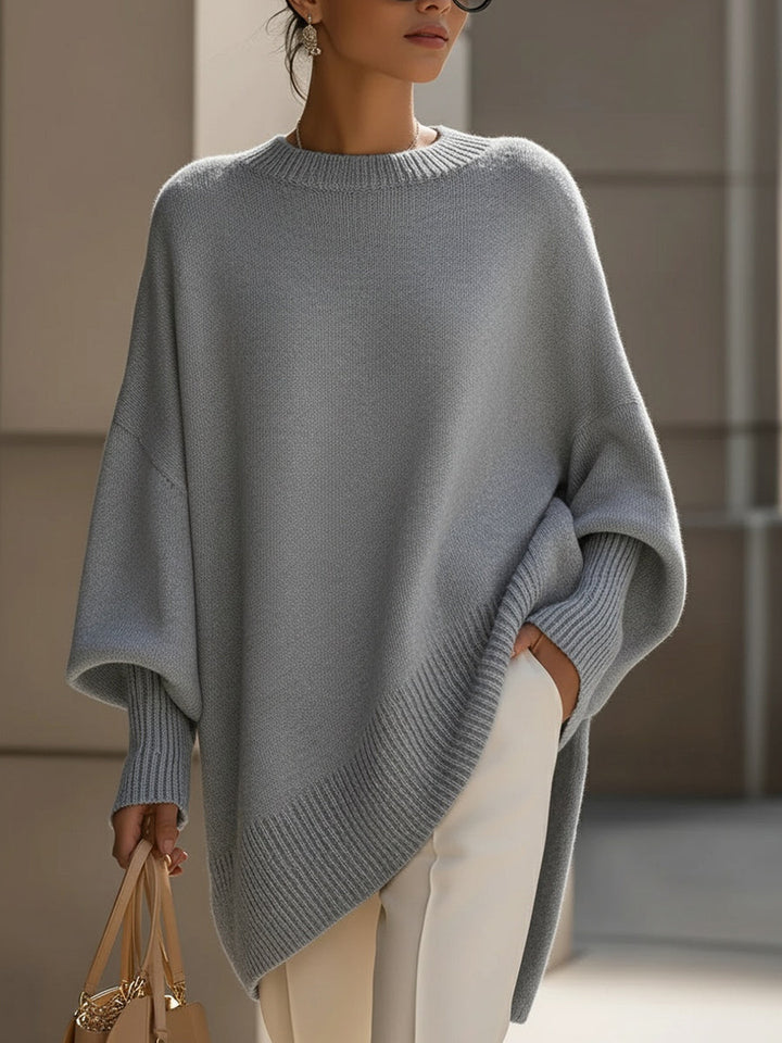 Damen Locker Fallender Strickpullover
