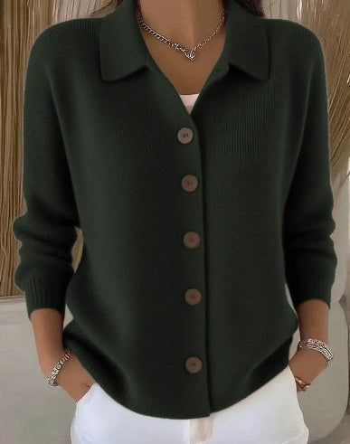 Damen Mit Kragen Und Knopfleiste Cardigan