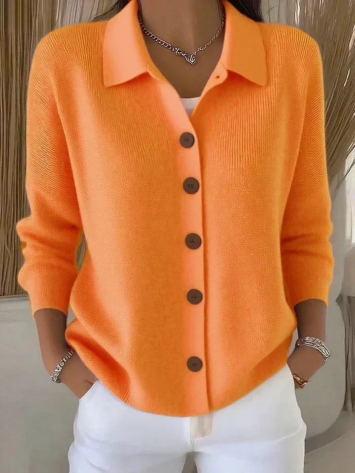 Damen Mit Kragen Und Knopfleiste Cardigan
