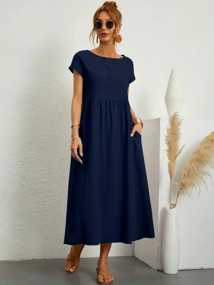 Damen Fliessendes Elegantes Midi Kleid