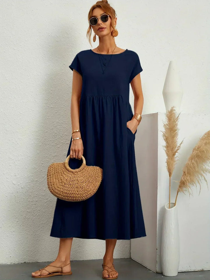 Damen Fliessendes Elegantes Midi Kleid
