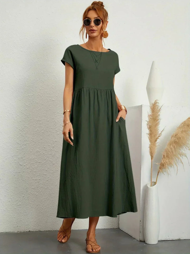Damen Fliessendes Elegantes Midi Kleid