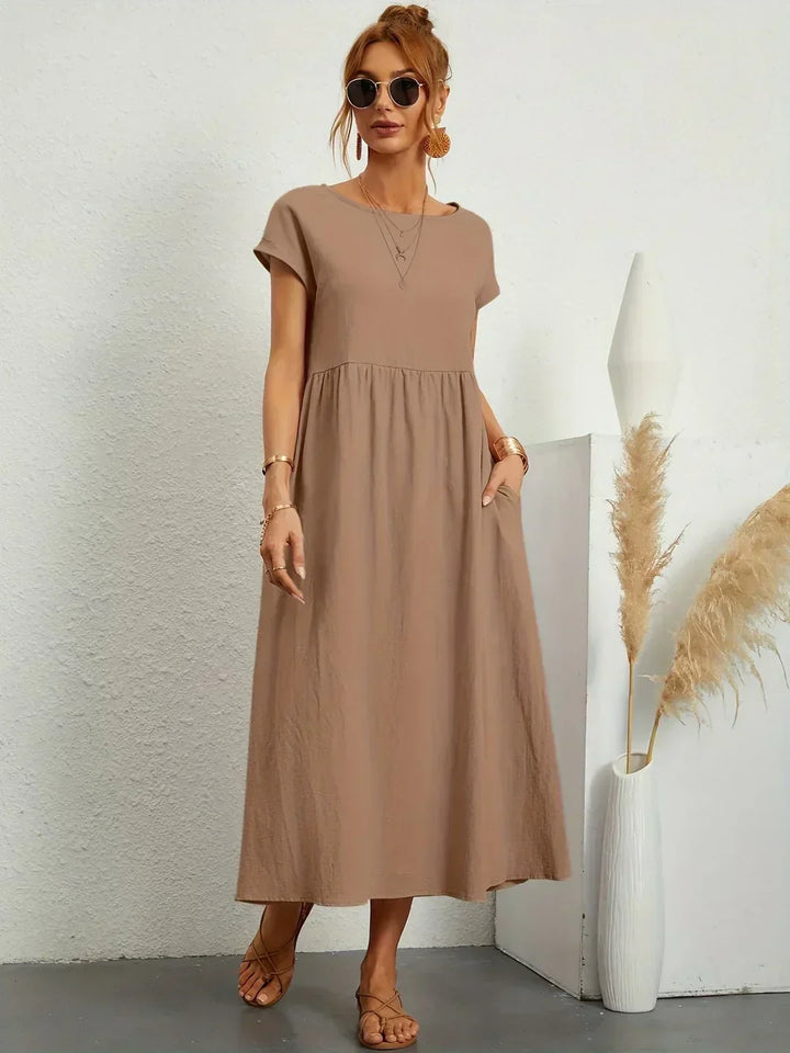 Damen Fliessendes Elegantes Midi Kleid