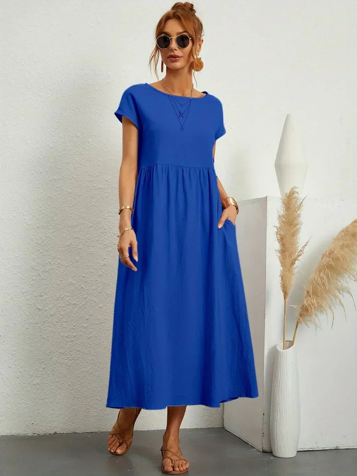 Damen Fliessendes Elegantes Midi Kleid
