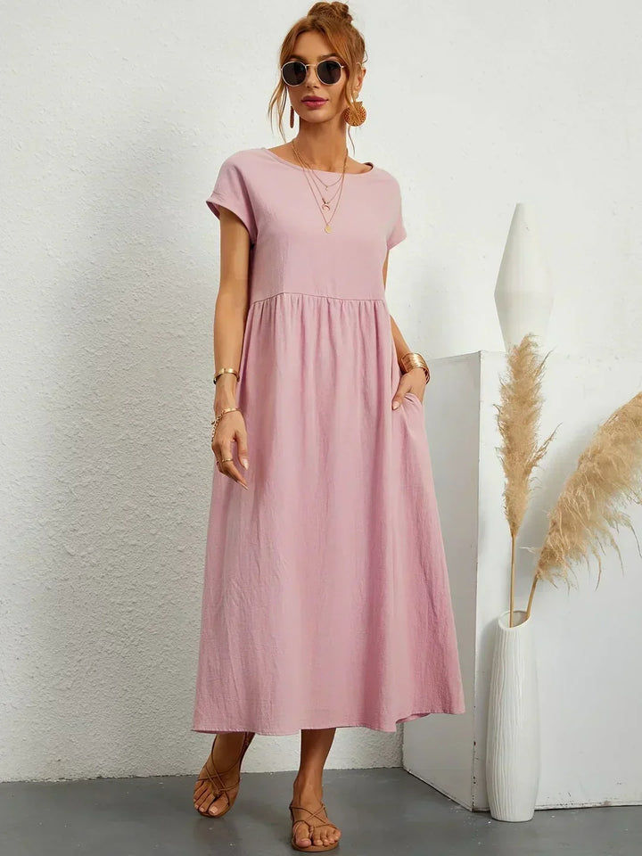 Damen Fliessendes Elegantes Midi Kleid
