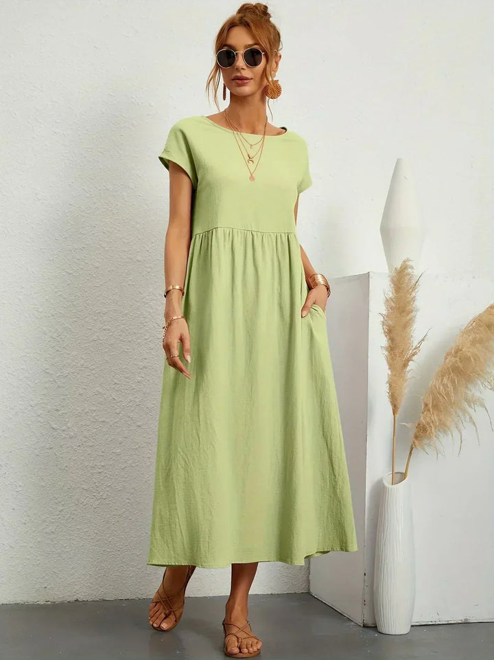 Damen Fliessendes Elegantes Midi Kleid