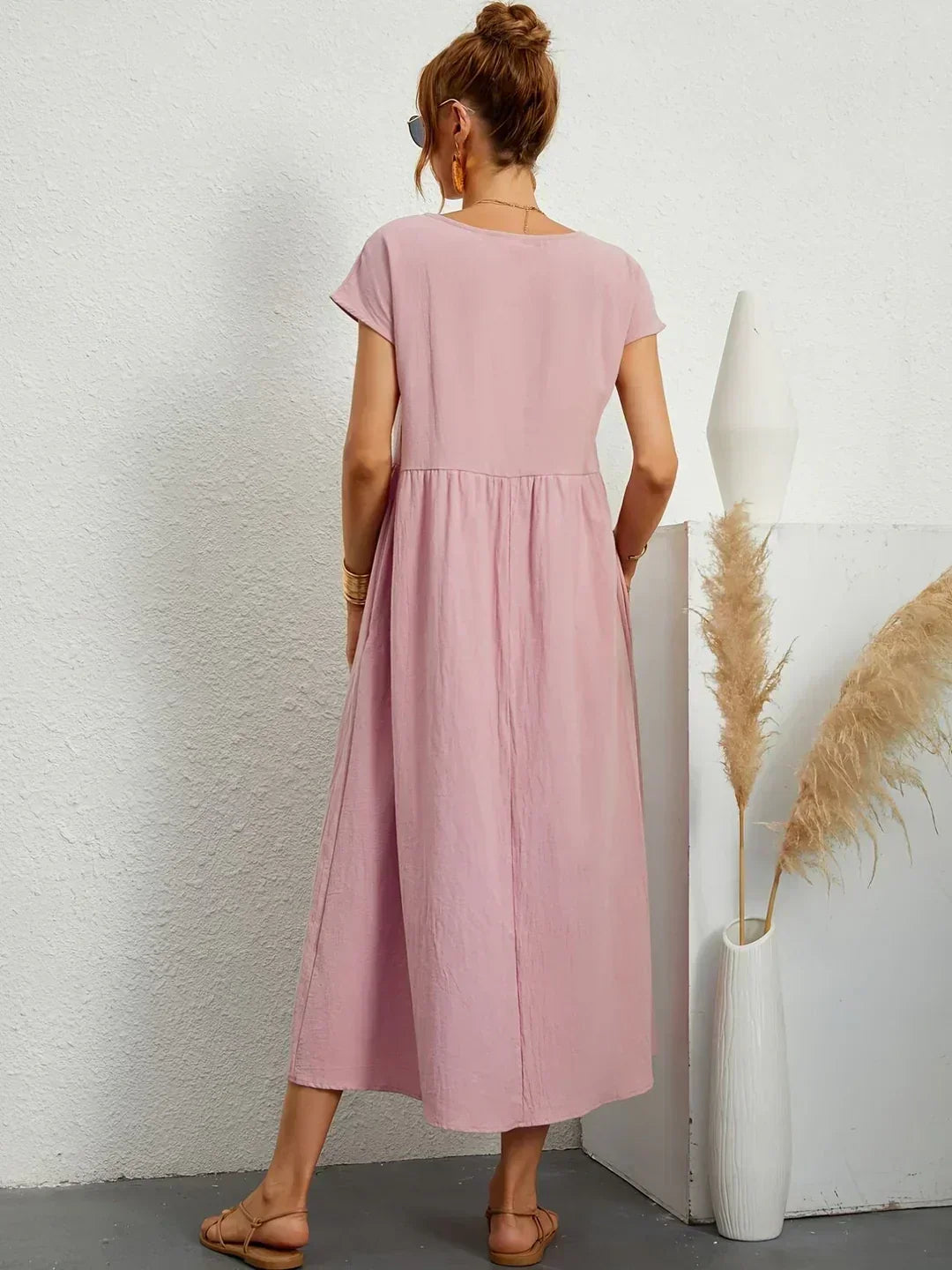 Damen Fliessendes Elegantes Midi Kleid