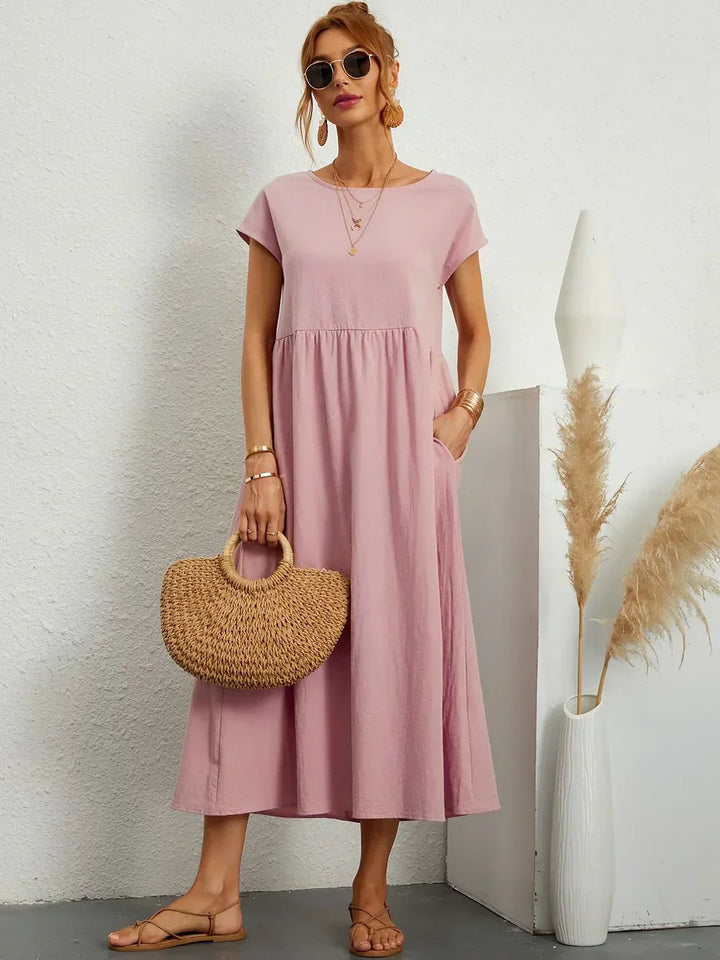Damen Fliessendes Elegantes Midi Kleid