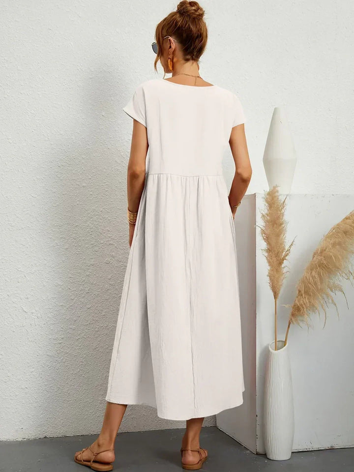 Damen Fliessendes Elegantes Midi Kleid