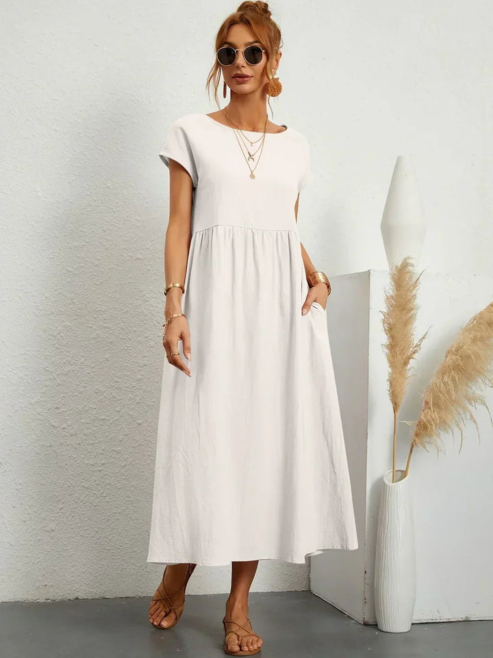 Damen Fliessendes Elegantes Midi Kleid