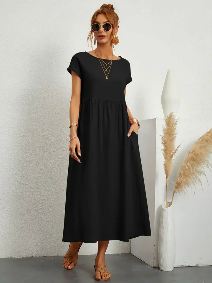 Damen Fliessendes Elegantes Midi Kleid