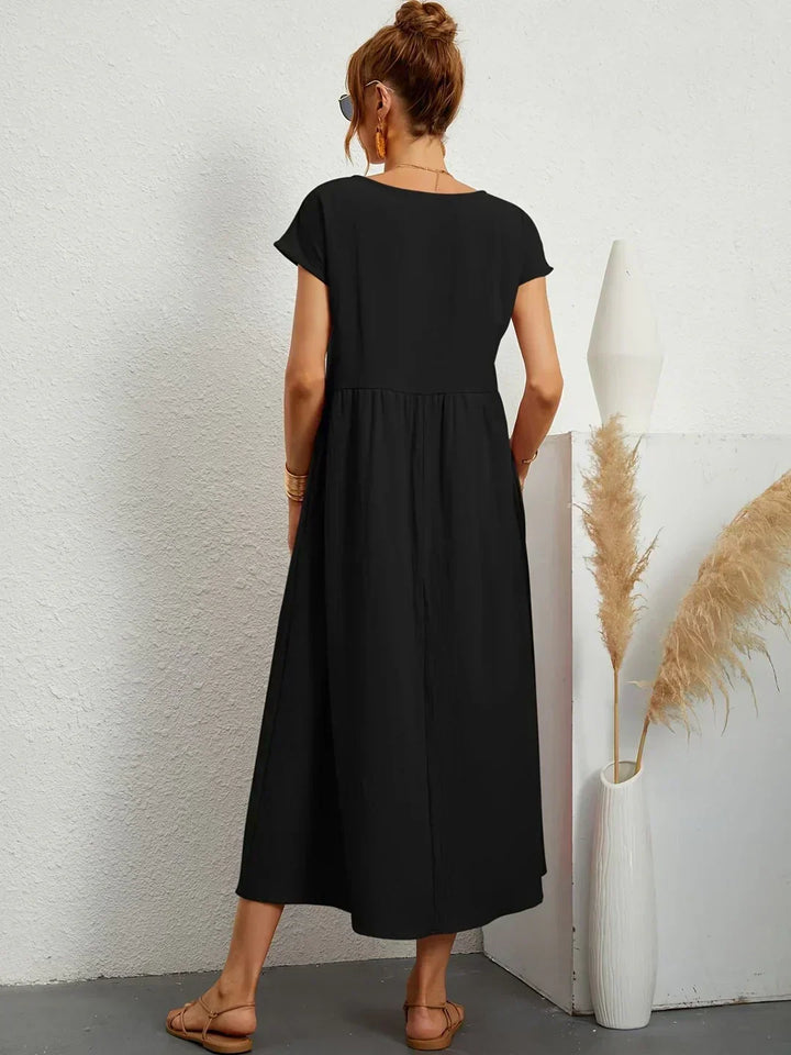 Damen Fliessendes Elegantes Midi Kleid