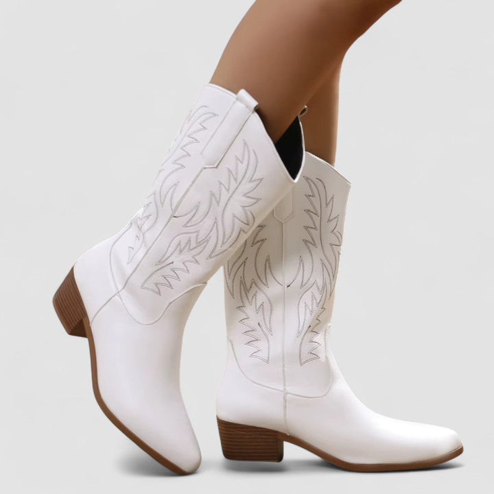 Damen Bestickte Klassische Cowboystiefel