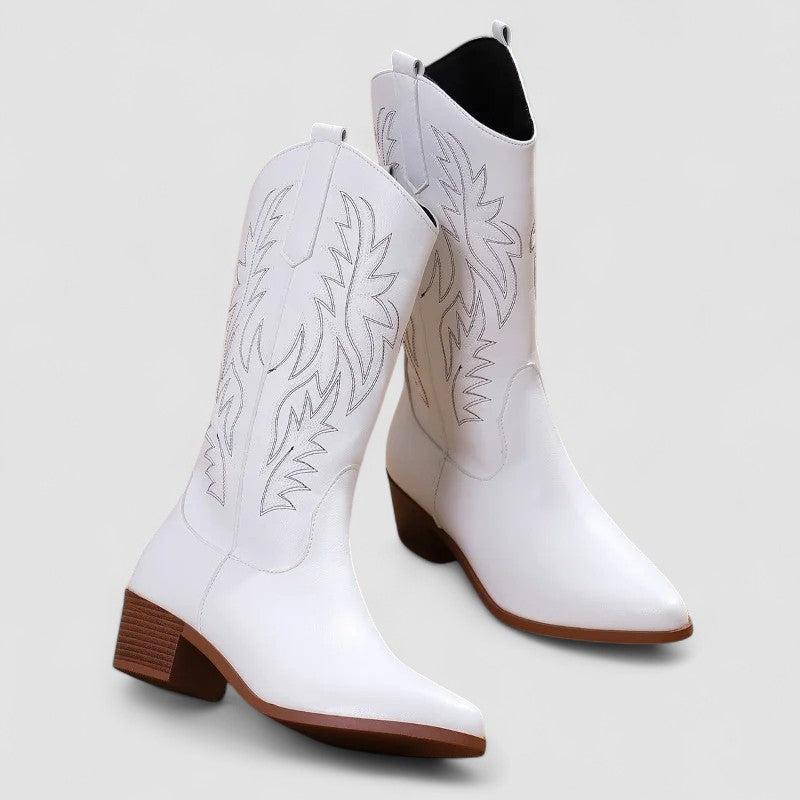 Damen Bestickte Klassische Cowboystiefel