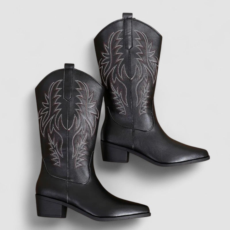 Damen Bestickte Klassische Cowboystiefel