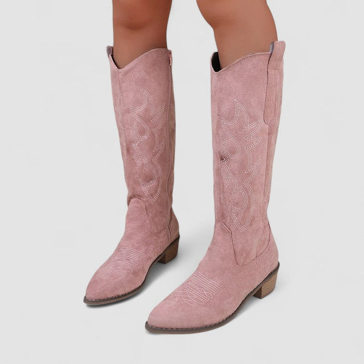 Damen Zeitlose Westernstiefel Mit Absatz