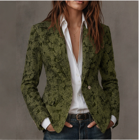 Damen Taillierter Jacquard-Blazer