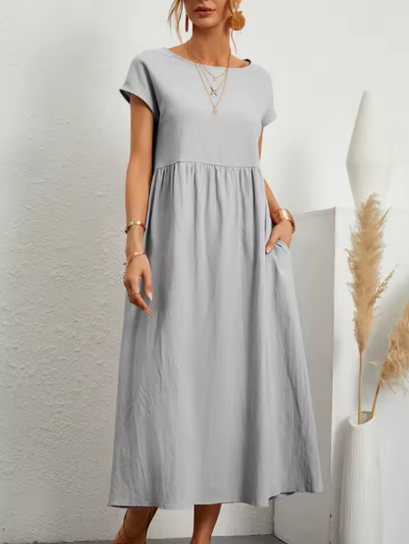 Damen Fliessendes Elegantes Midi Kleid