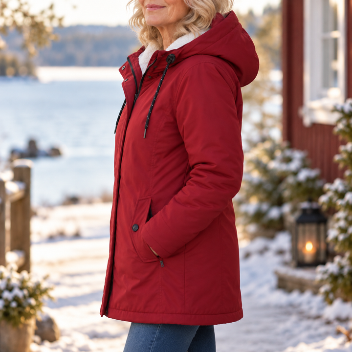 Damen Warme Steppjacke mit Kapuze