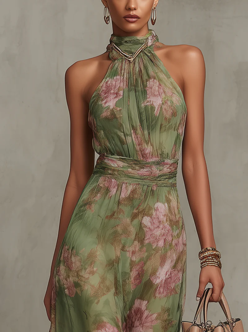 Damen Geblümtes Maxikleid