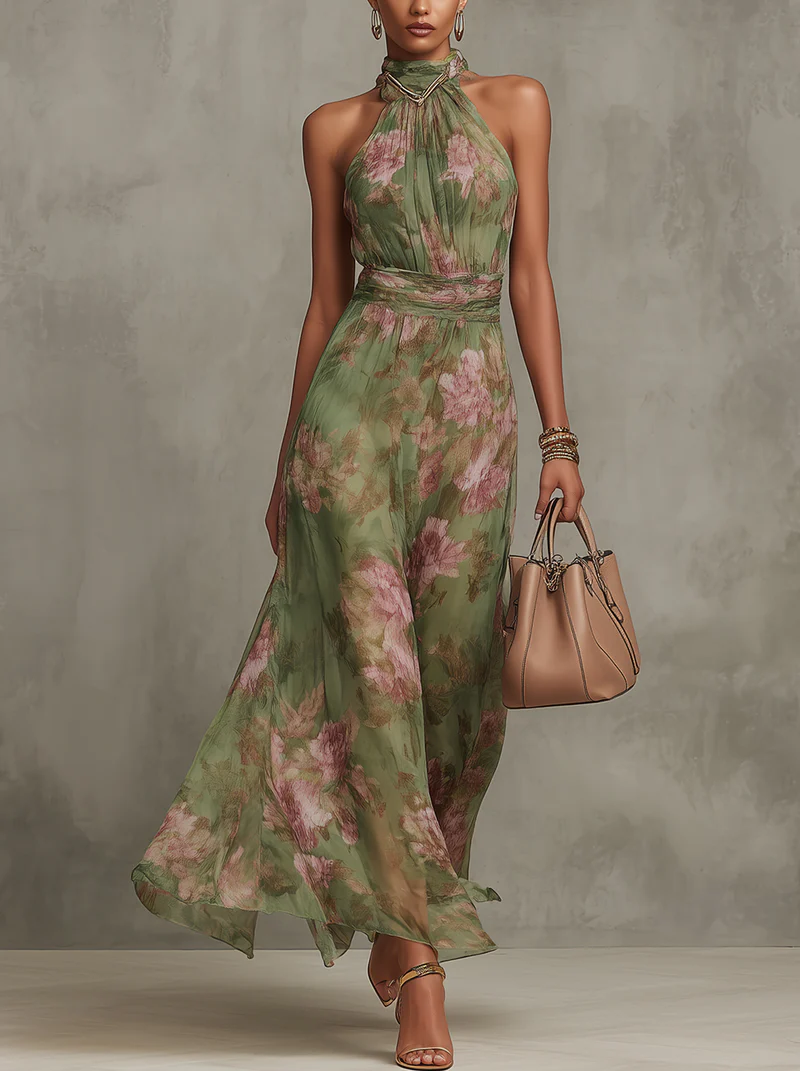 Damen Geblümtes Maxikleid