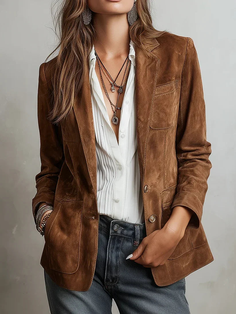 Brauner Blazer im Vintage-Stil