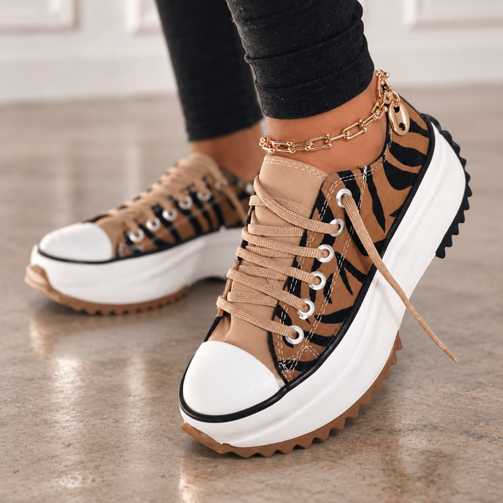 Damen Modische Sneakers mit Profilsohle