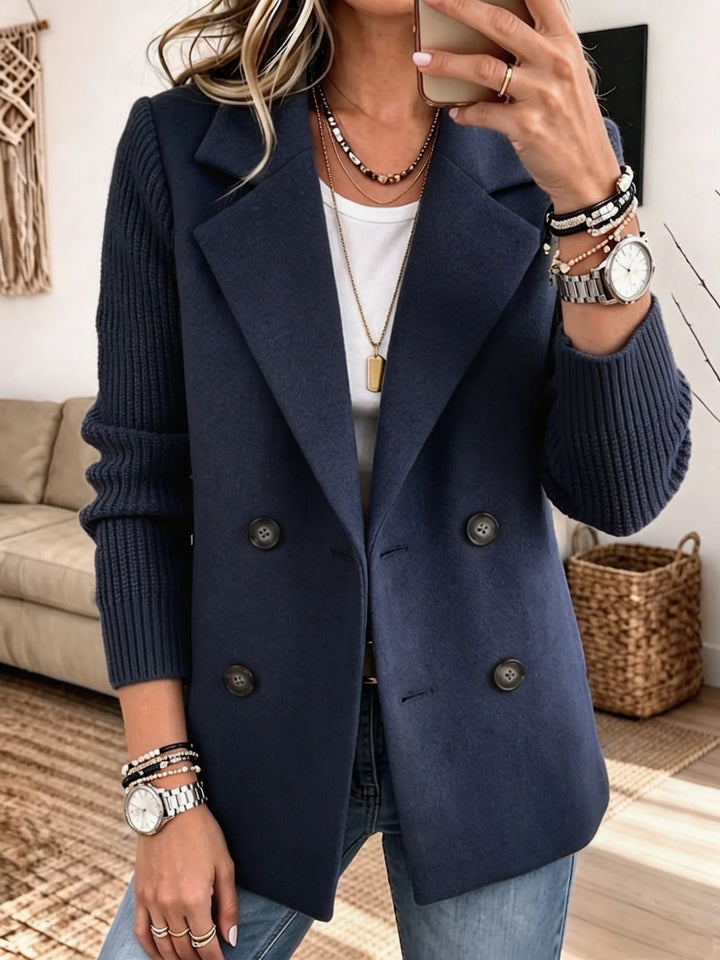 Damen Eleganter Blazer mit Strickärmeln