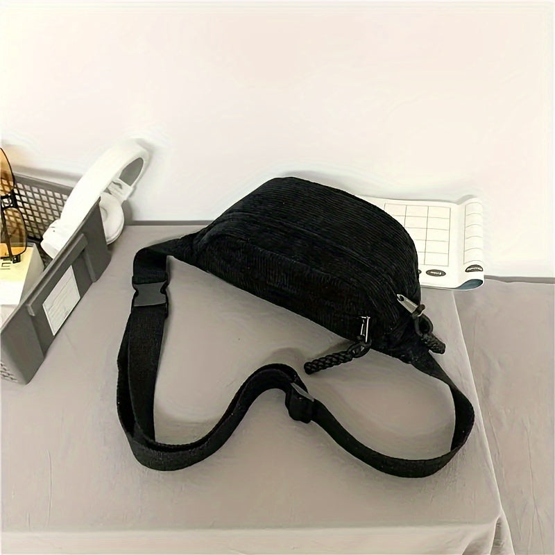 Gerippte Schultertasche – Salbeigrün