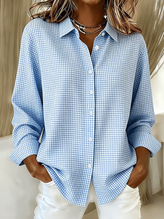 Damen Lässige Bluse mit Vichy-Karo
