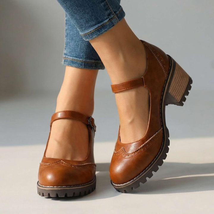Damen Bequeme Mary-Jane-Schuhe mit Blockabsatz