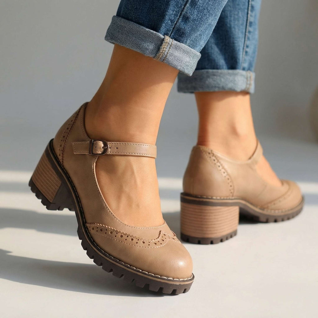 Damen Bequeme Mary-Jane-Schuhe mit Blockabsatz
