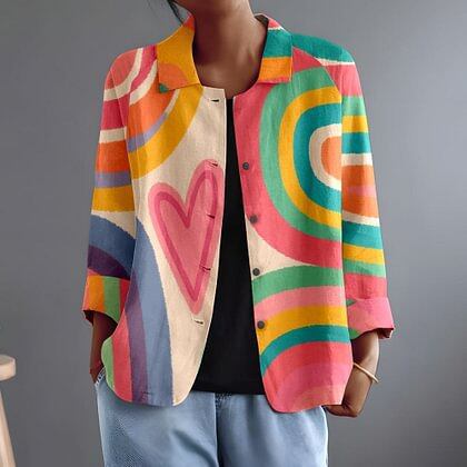 Damen Elegante Offenfallende Jacke