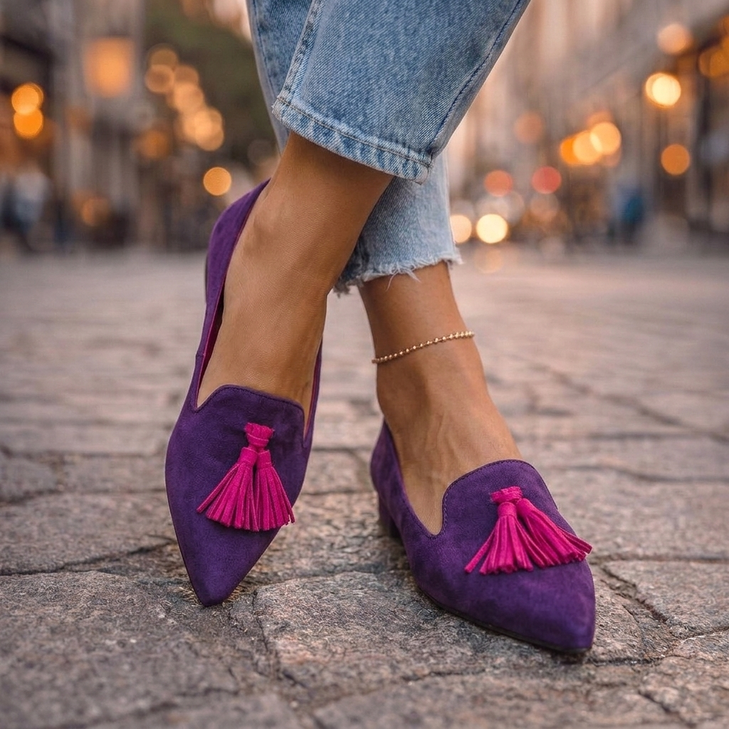 Damen Elegante Ballerinas mit spitzer Kappe