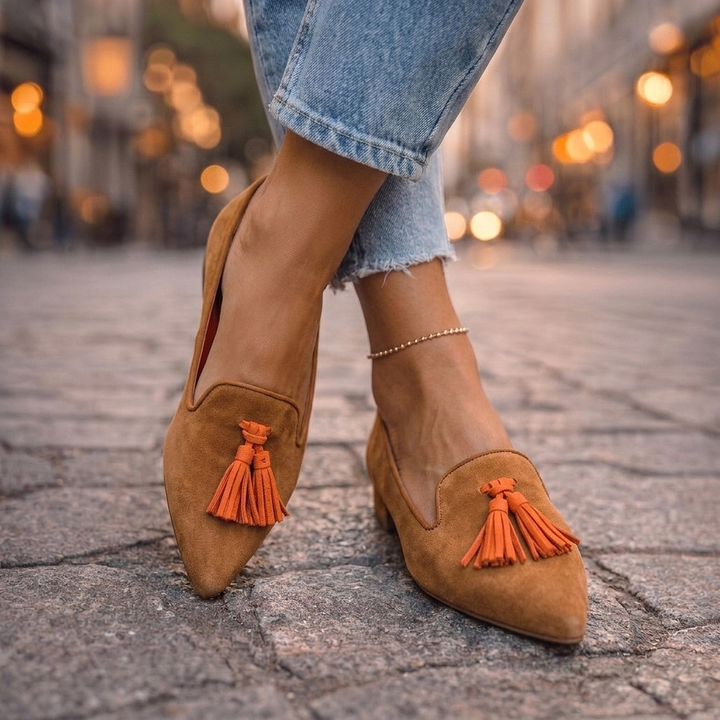 Damen Elegante Ballerinas mit spitzer Kappe