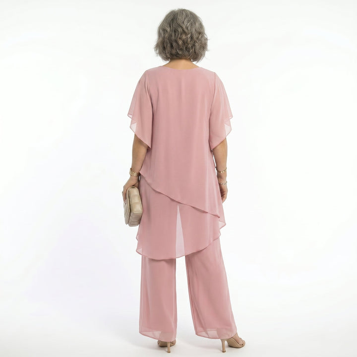 Damen-Zweiteiler mit Stufentunika und Hose
