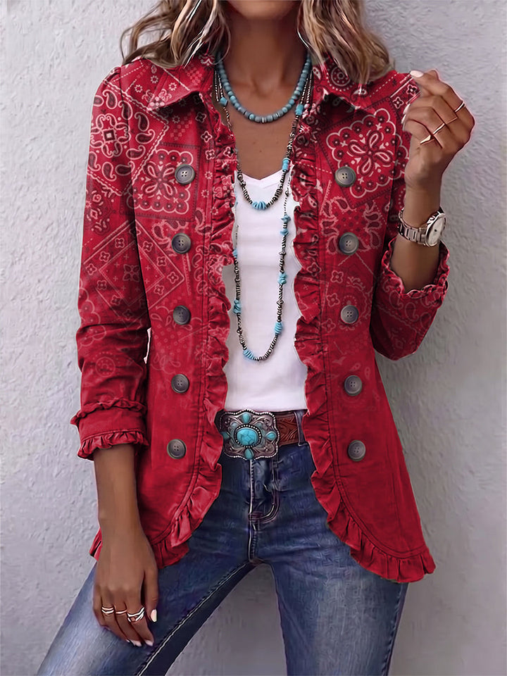 Rote Paisley-Jacke mit Farbverlauf – Produktbild
