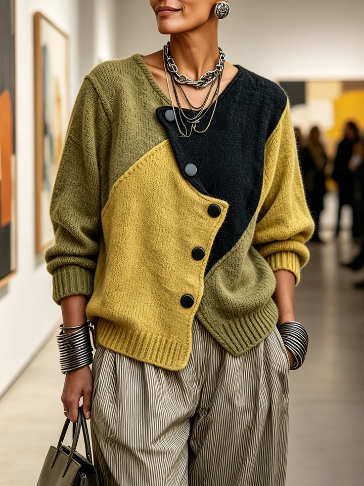Strickpullover mit Asymmetrischem Design