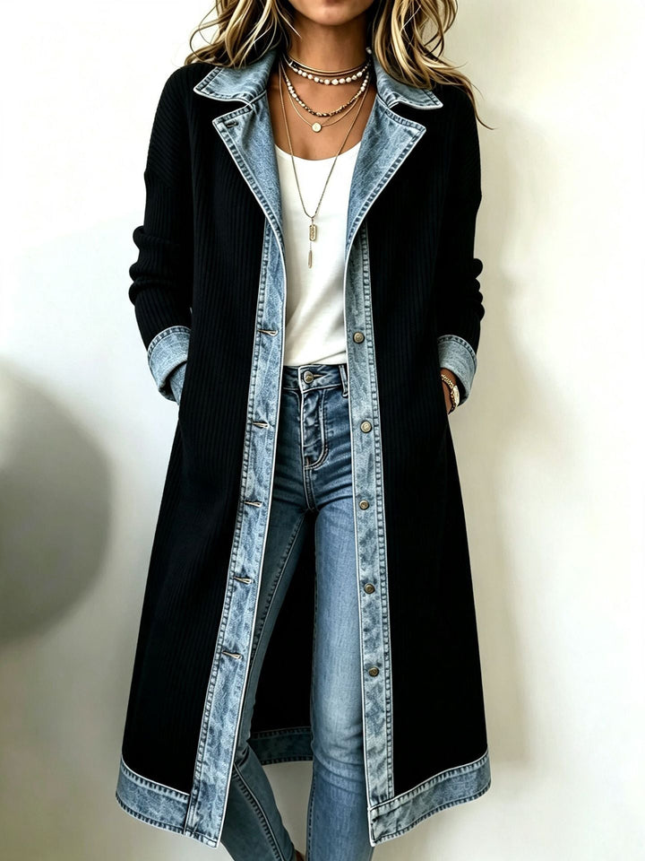 Damen Elegante Long-Strickjacke