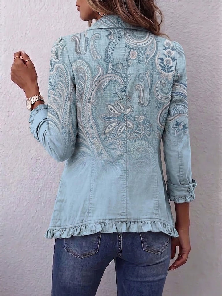 Himmelblaue Paisley-Jacke im Vintage-Stil – Produktbild 2
