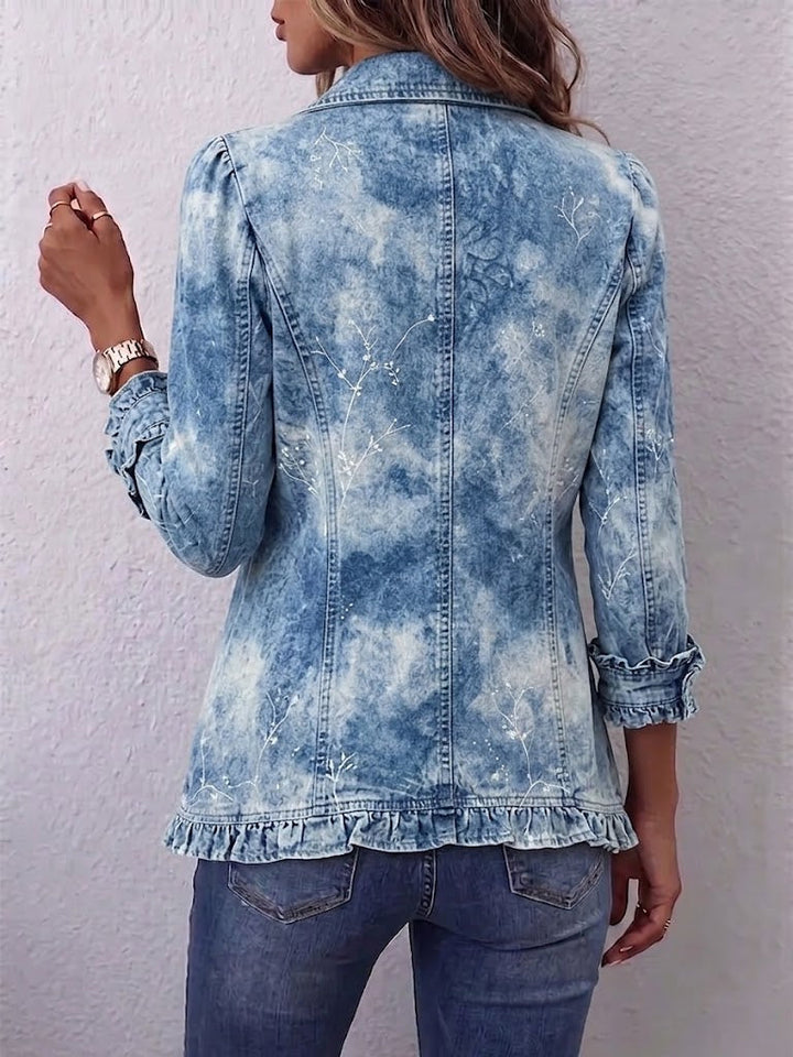 Jacke mit floralem Farbverlauf und Volants – Produktbild 2