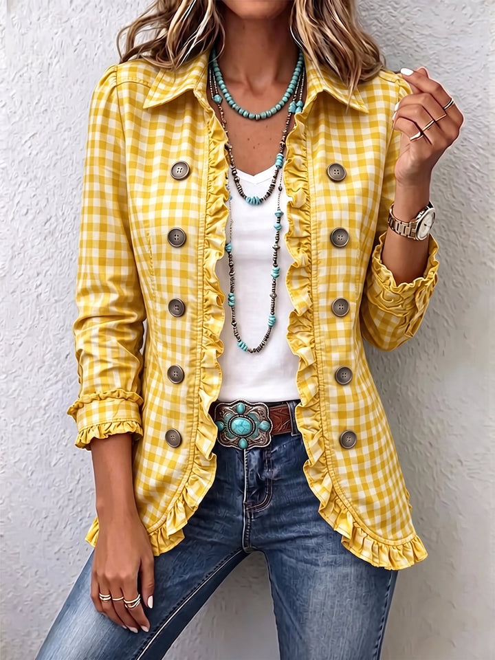 Vichy-Karo-Jacke mit Rüschen – Produktbild 5