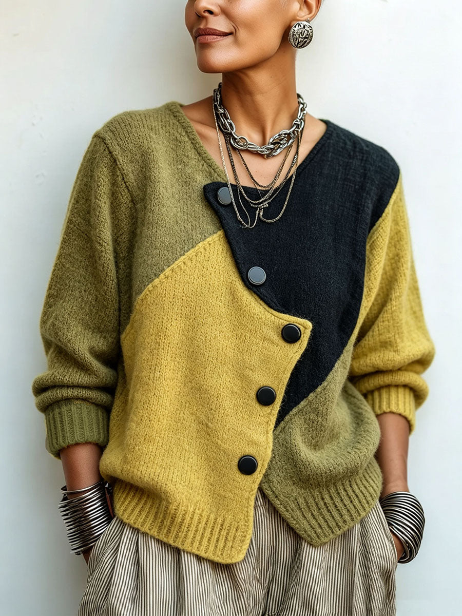 Strickpullover mit Asymmetrischem Design